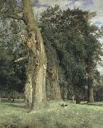 Ferdinand Georg Waldmuller old elms in prater oil